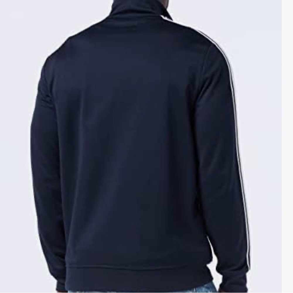 Original Penguin Navy Blue Track Jacket XXL White Sleeve Stripe Full Zip - Picture 6 of 11